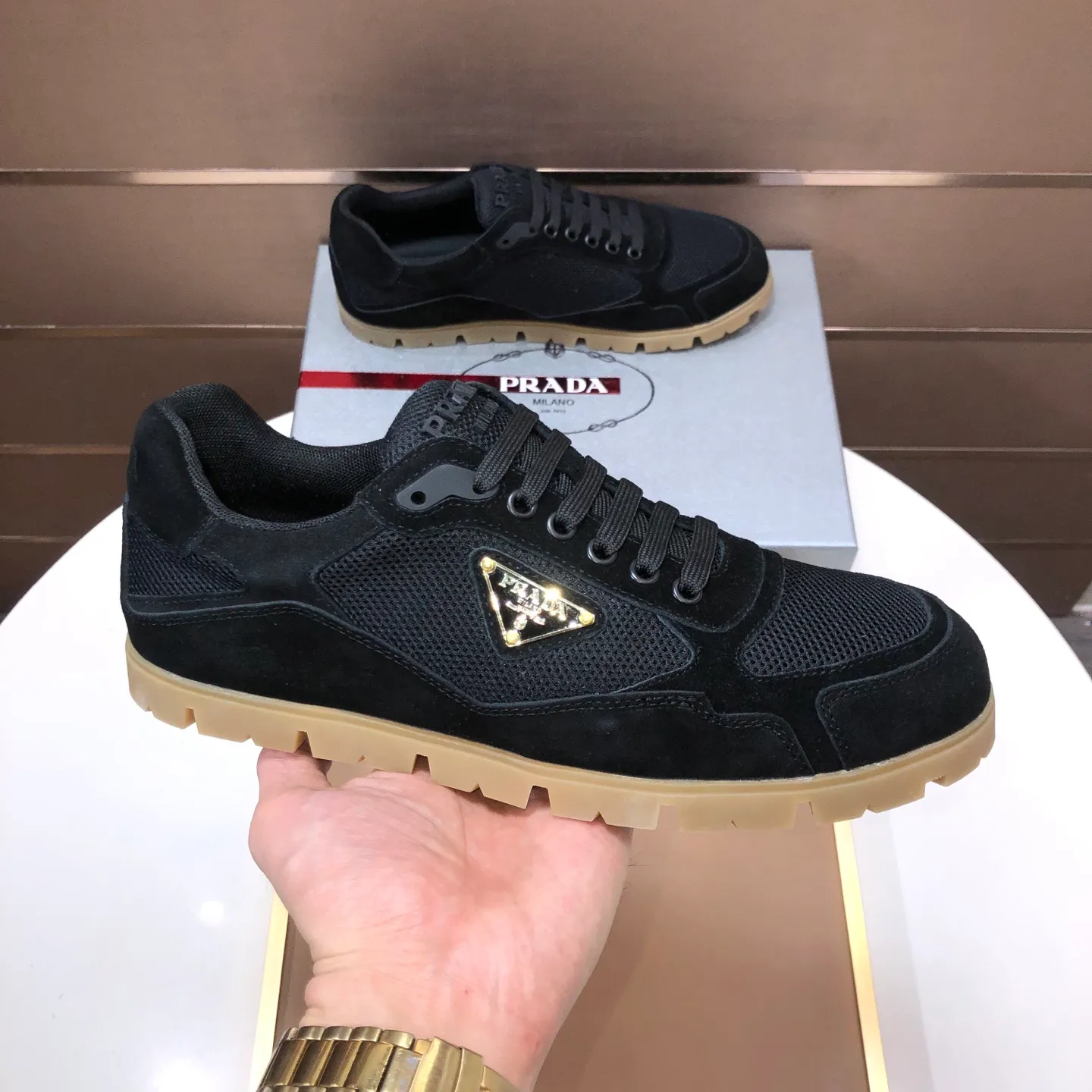 Men's shoes 💰540💰[PRADA] Top original, new season, high-quality original cow products, top imported calfskin with original imported glue, imported cowhide inside with original cowhide feet, original outsole! Quality guaranteed! Code 38-45 (45 customized)